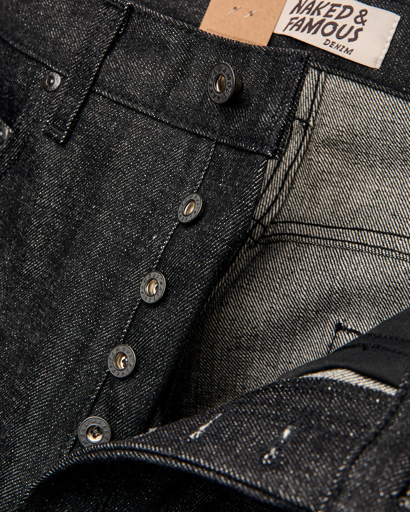"Yatagarasu" 15oz Black Selvedge Denim - Easy Guy Fit