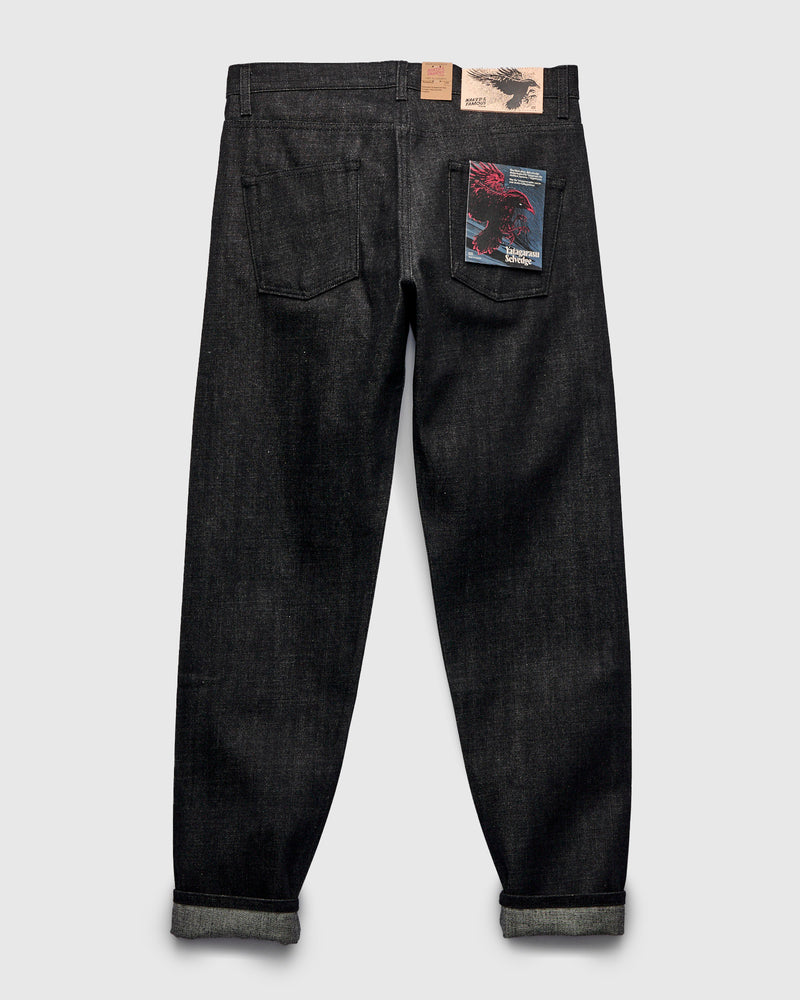 "Yatagarasu" 15oz Black Selvedge Denim - Easy Guy Fit