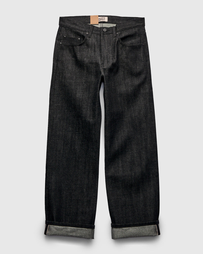 "Yatagarasu" 15oz Black Selvedge Denim - Strong Guy Fit