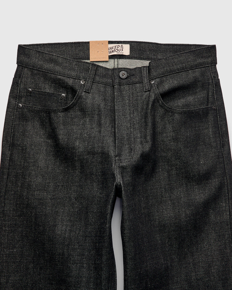 "Yatagarasu" 15oz Black Selvedge Denim - Strong Guy Fit