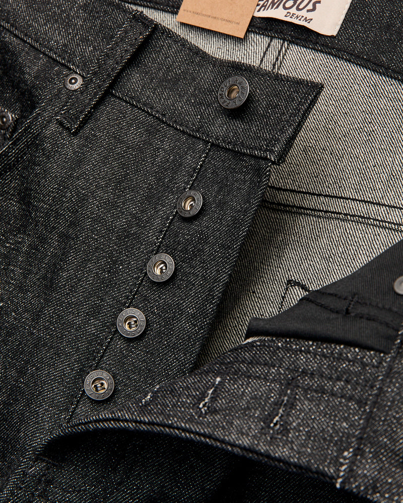 "Yatagarasu" 15oz Black Selvedge Denim - Strong Guy Fit