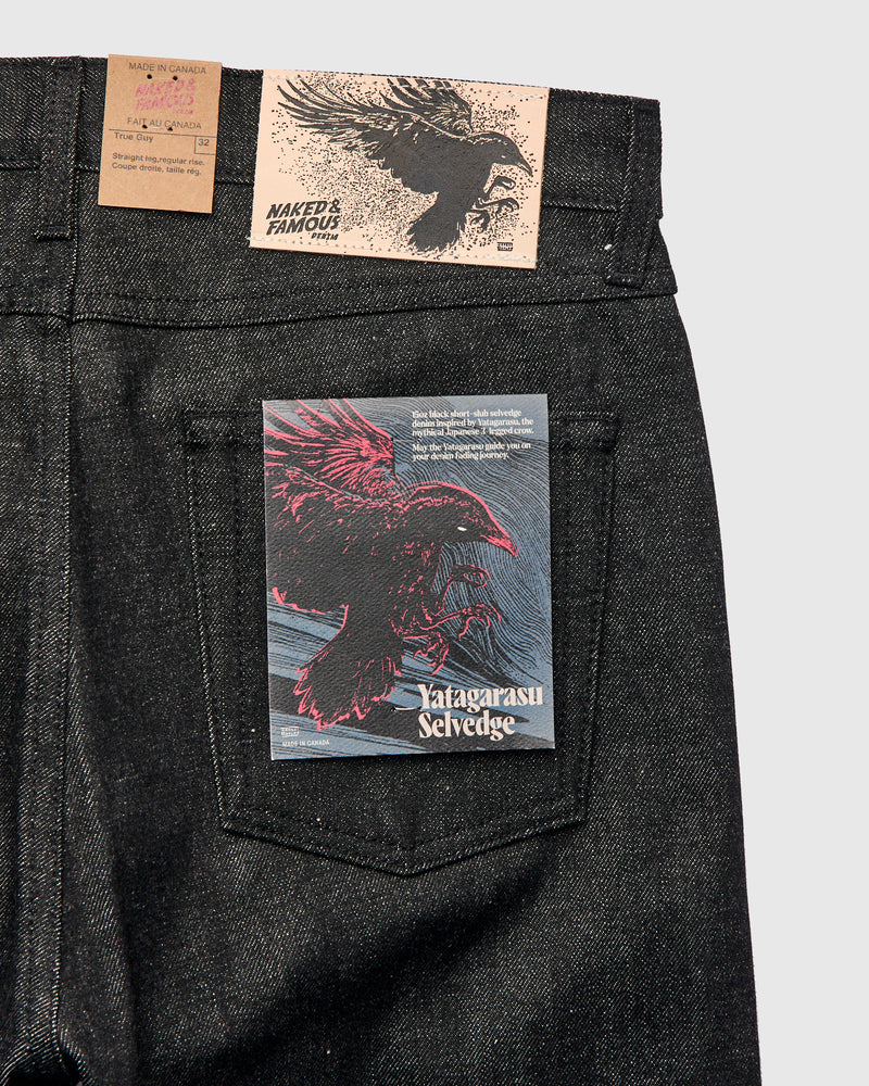 "Yatagarasu" 15oz Black Selvedge Denim - True Guy Fit