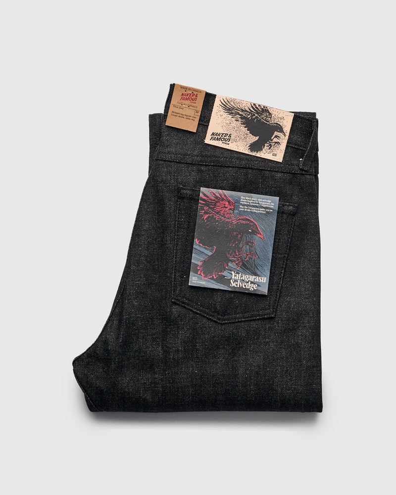 "Yatagarasu" 15oz Black Selvedge Denim - True Guy Fit
