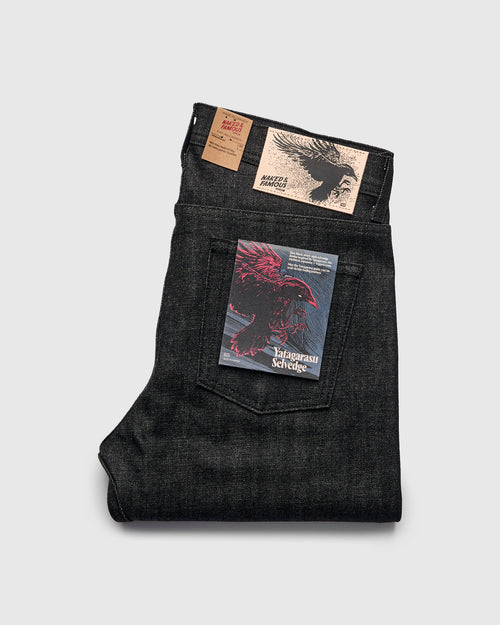 "Yatagarasu" 15oz Black Selvedge Denim - Weird Guy Fit
