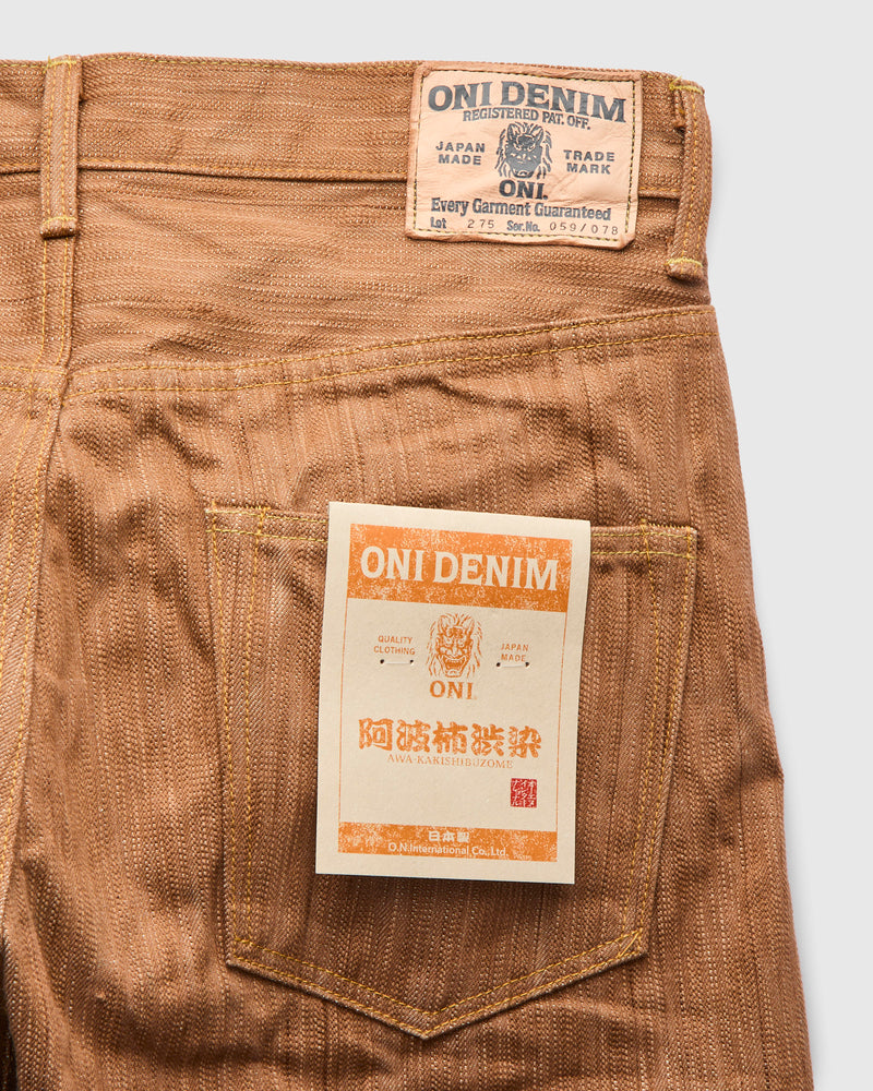 275-AWA "Awa-Kakishibu x Kinari" 20oz Selvedge Denim - Regular Straight Fit