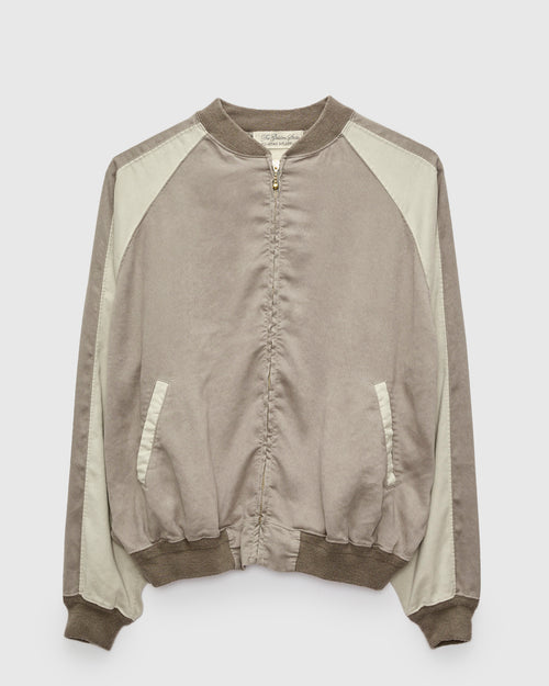 Eco Suede Raglan Zip Jacket in Greige