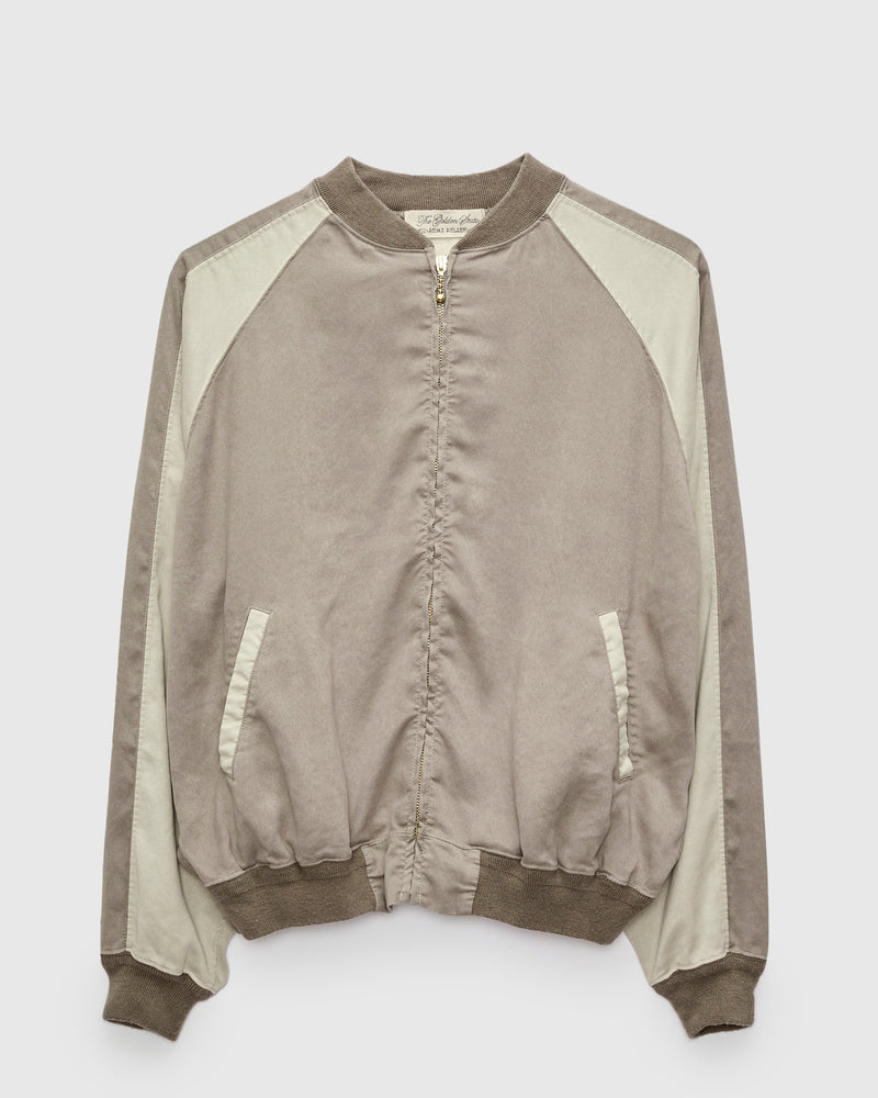 Eco Suede Raglan Zip Jacket in Greige