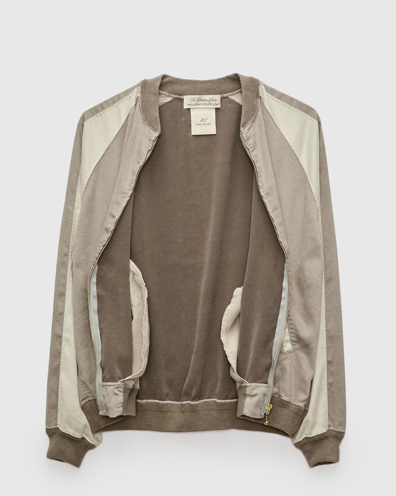 Eco Suede Raglan Zip Jacket in Greige