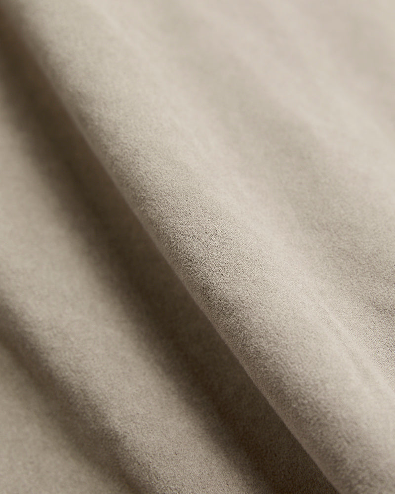 Eco Suede Raglan Zip Jacket in Greige