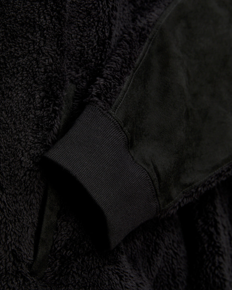 Shaggy Fleece Zip Jacket in Black