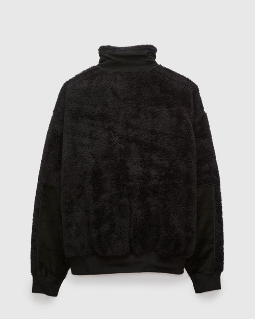 Shaggy Fleece Zip Jacket in Black