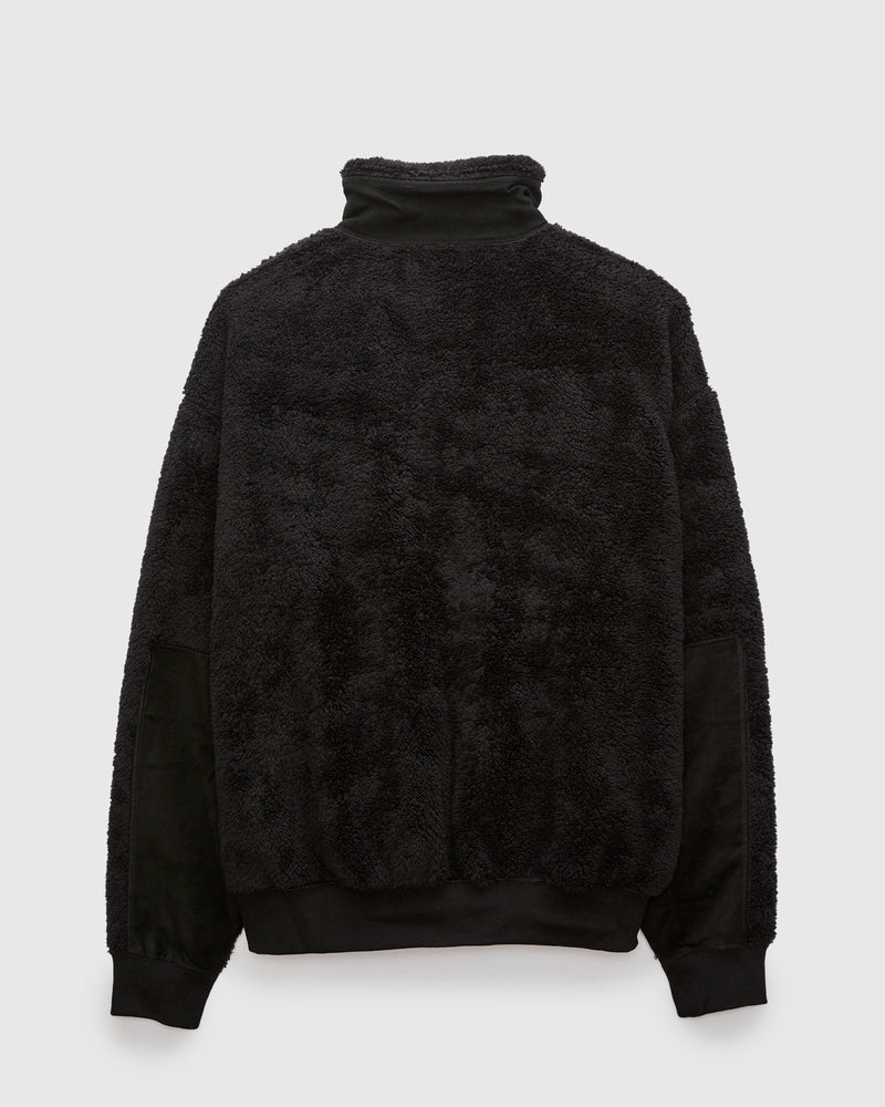 Shaggy Fleece Zip Jacket in Black