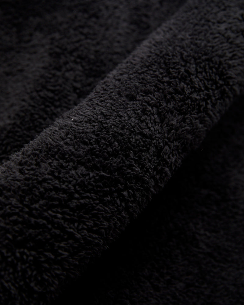 Shaggy Fleece Zip Jacket in Black