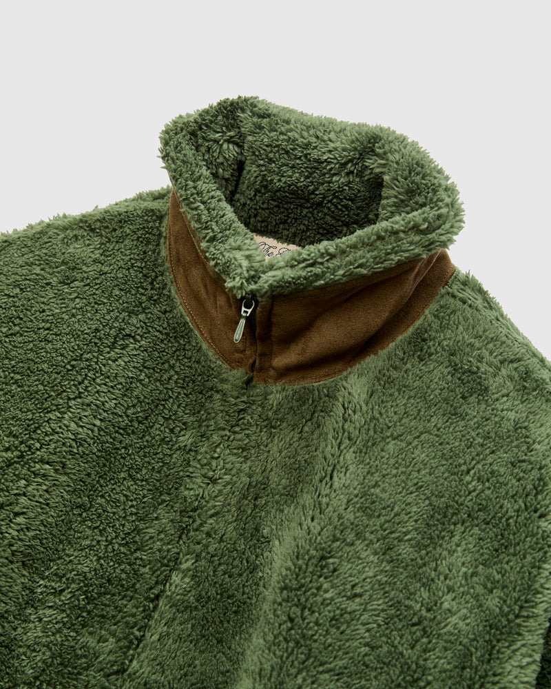 Shaggy Fleece Zip Jacket in Khaki