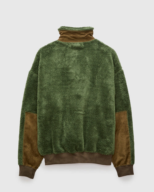 Shaggy Fleece Zip Jacket in Khaki