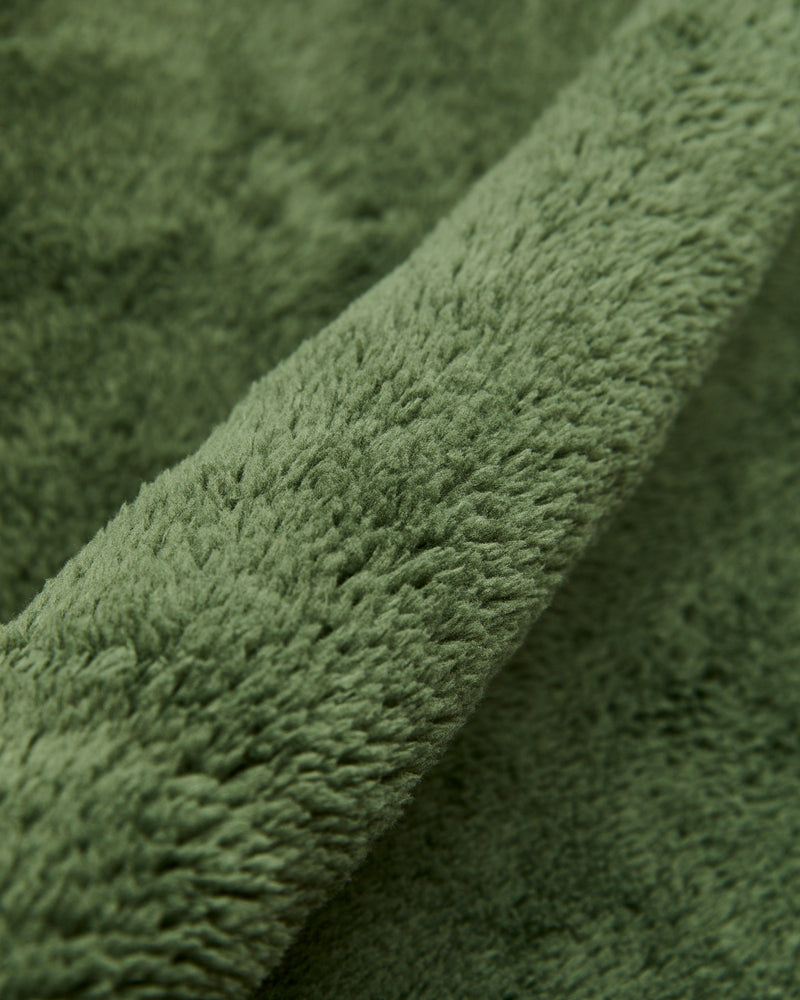 Shaggy Fleece Zip Jacket in Khaki