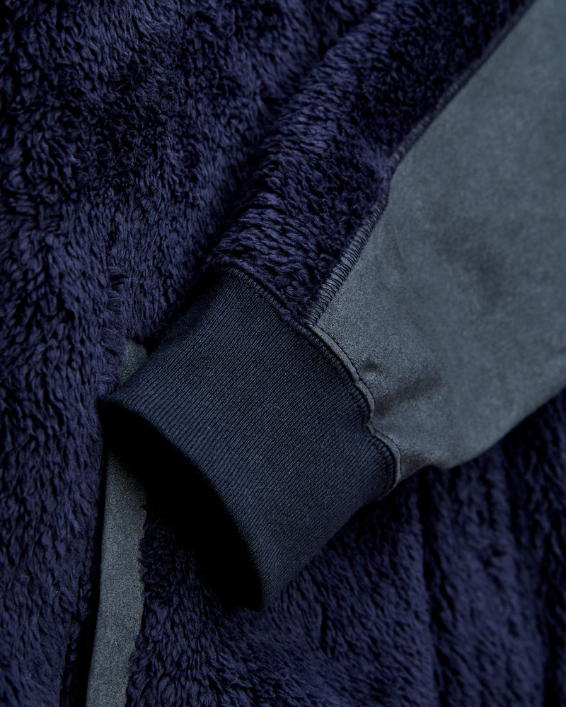 Shaggy Fleece Zip Jacket in Navy