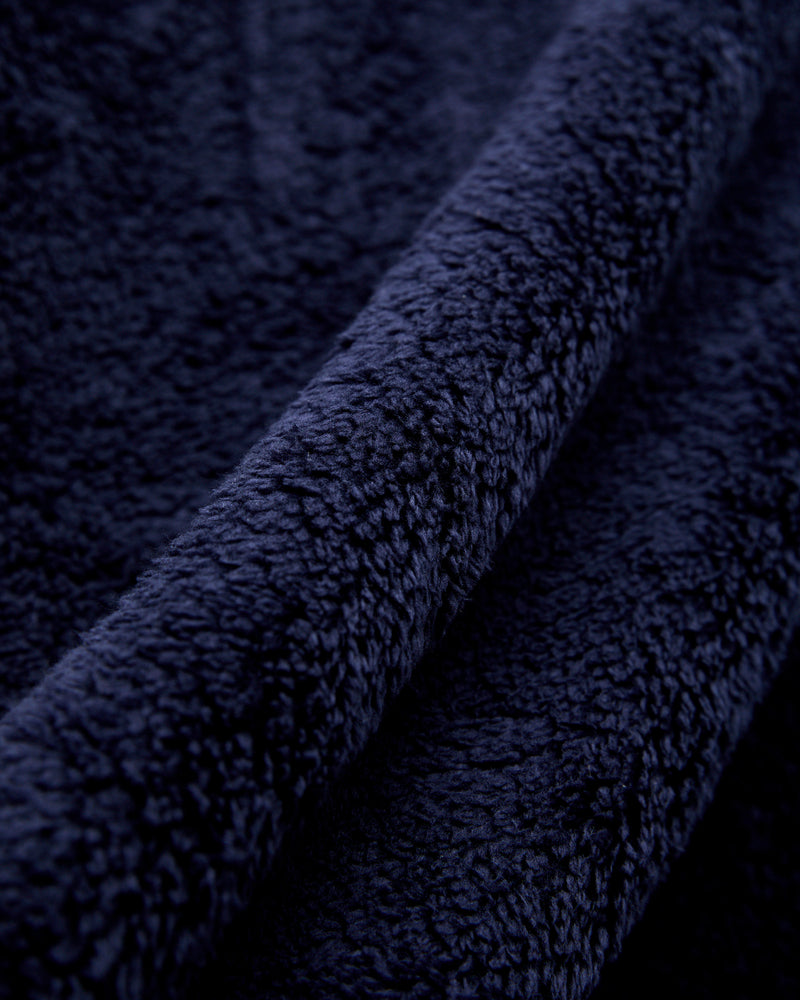 Shaggy Fleece Zip Jacket in Navy