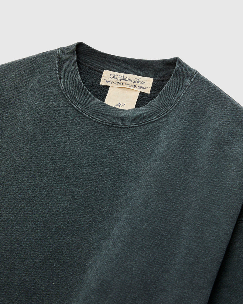 Special Finish Fleece Lined Crewneck in Black