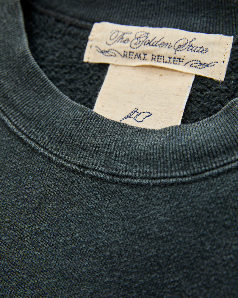 Special Finish Fleece Lined Crewneck in Black