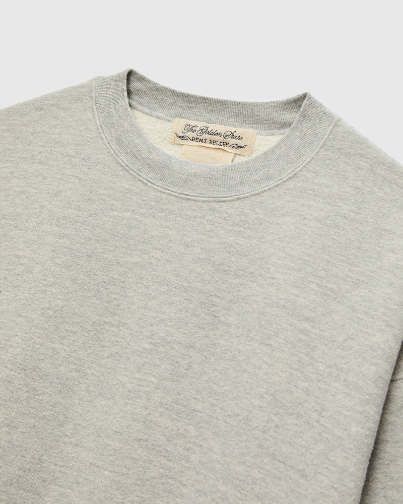 Special Finish Fleece Lined Crewneck in Heather Grey