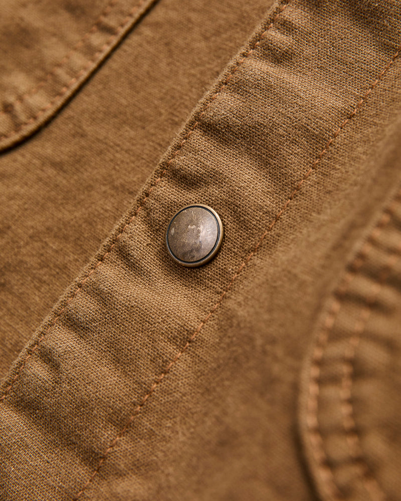 Dyed Canvas Work Shirt in Golden Brown