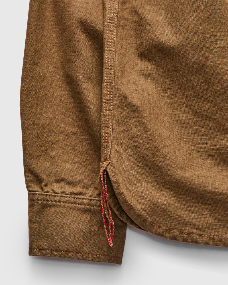 Dyed Canvas Work Shirt in Golden Brown
