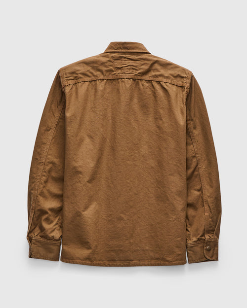 Dyed Canvas Work Shirt in Golden Brown