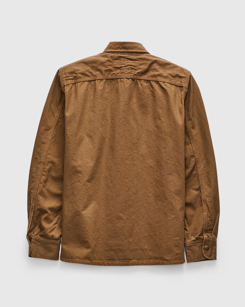 Dyed Canvas Work Shirt in Golden Brown