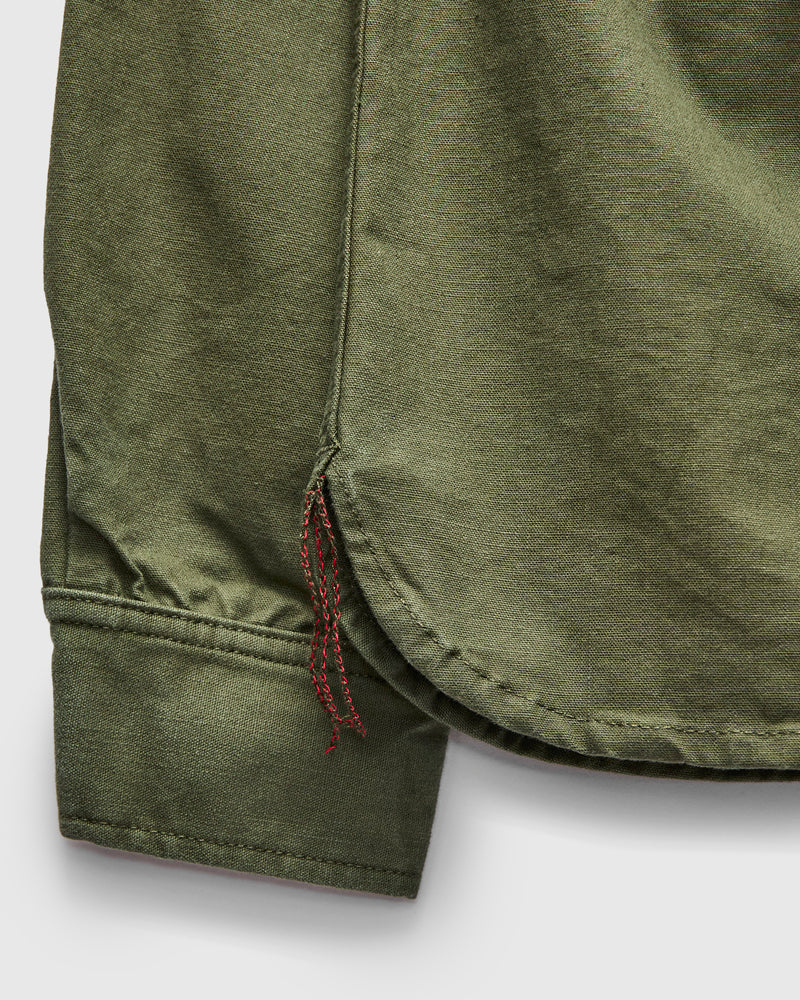 Dyed Canvas Work Shirt in Olive