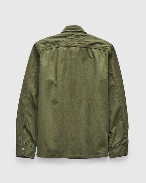 Dyed Canvas Work Shirt in Olive