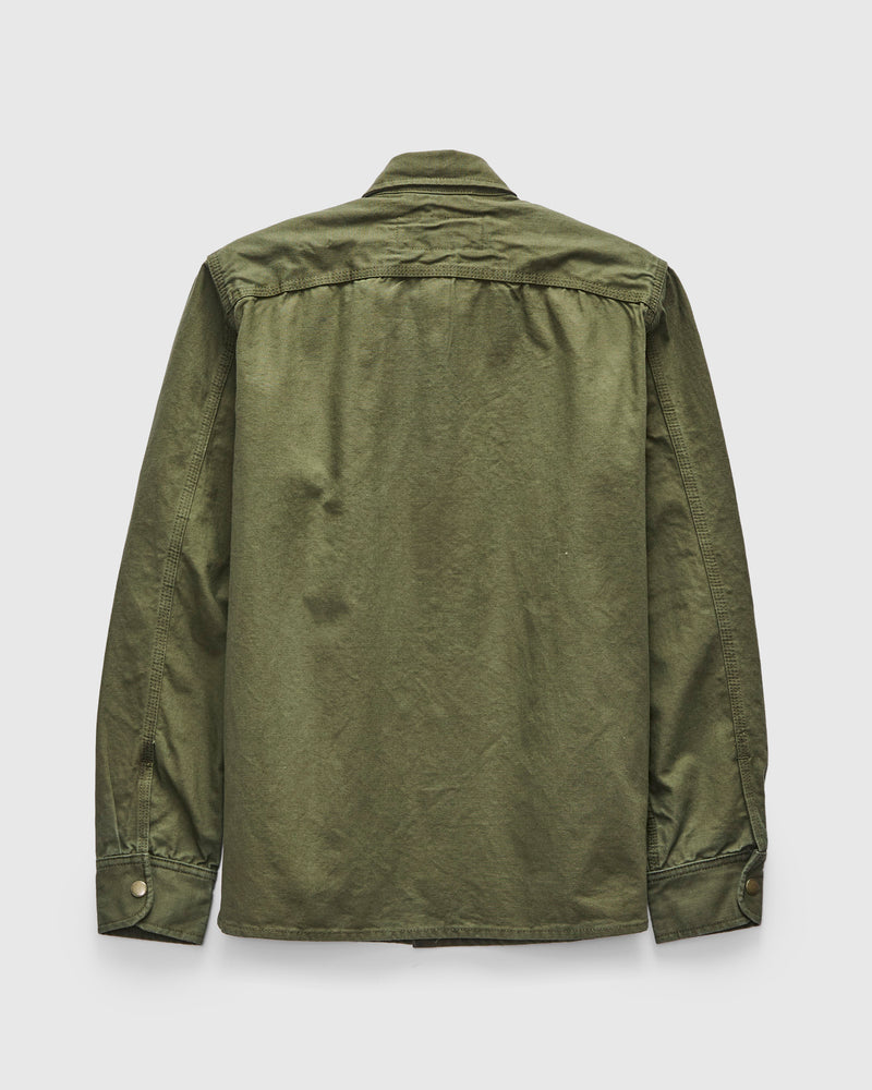 Dyed Canvas Work Shirt in Olive