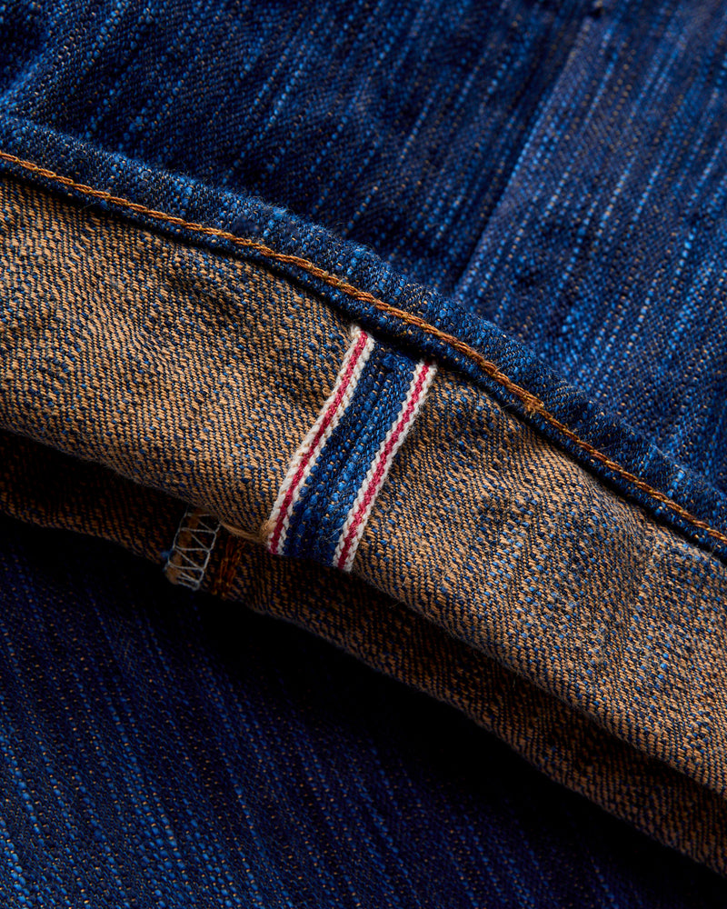 D1905S "Awa Shoai Kakishibu" 15oz Natural Indigo Kakishibu Selvedge Jeans - Regular Straight Fit