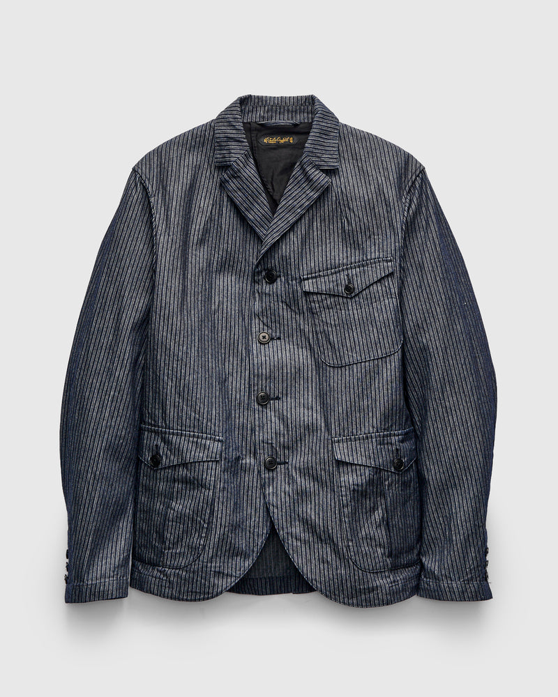 OR-4325 Dobby Sack Jacket in Indigo Stripe