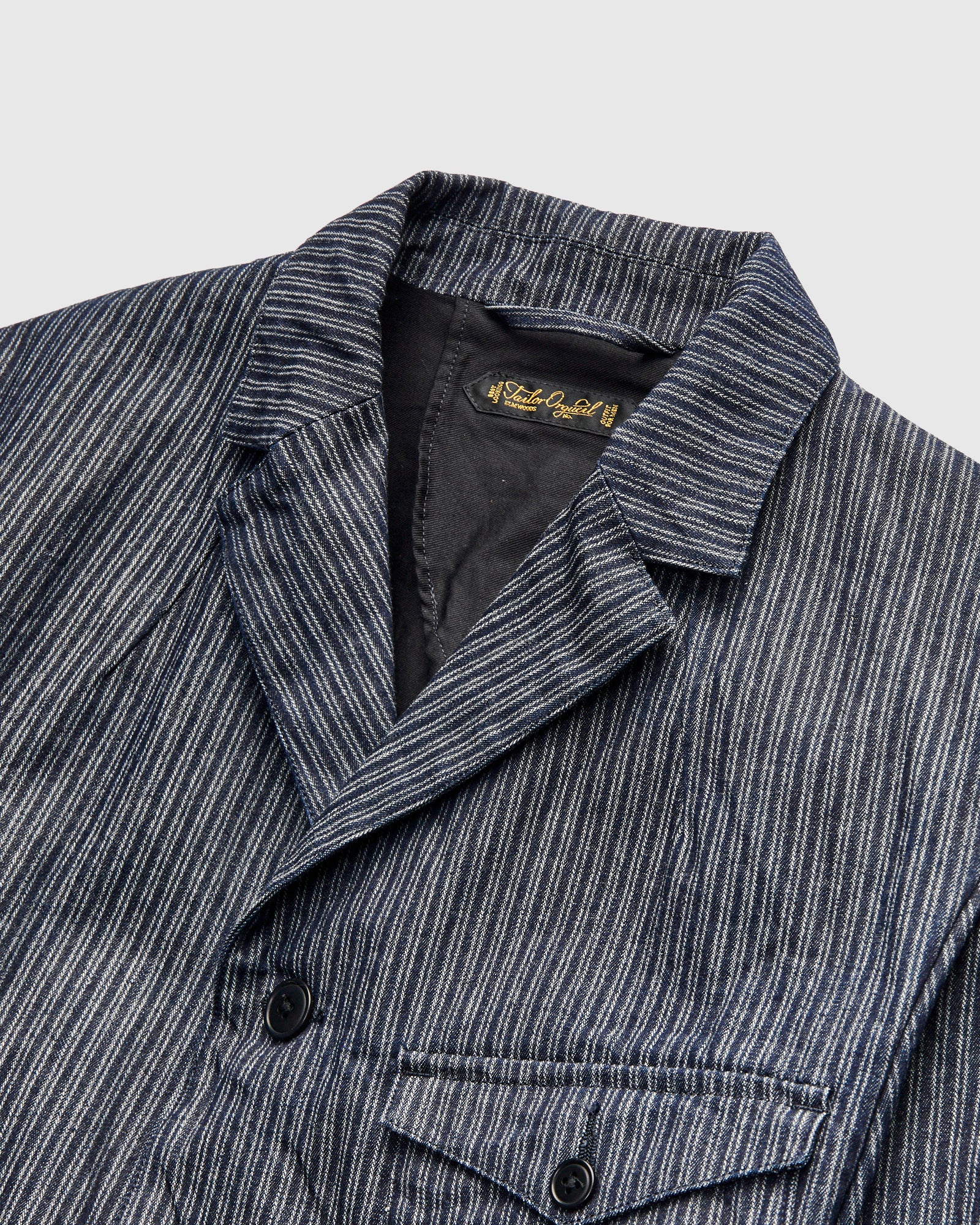 OR-4325 Dobby Sack Jacket in Indigo Stripe – Blue Owl Workshop