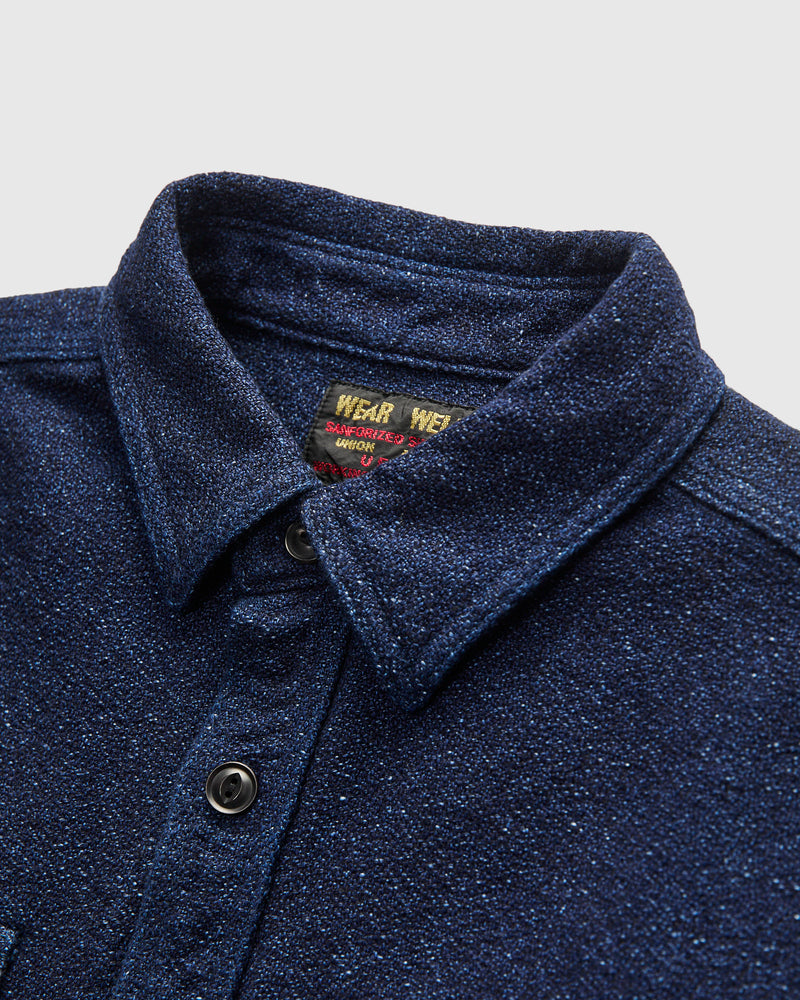 Amundsen Indigo Flannel Shirt in Indigo