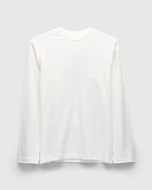 5906 Loopwheel Long Sleeve Tee in Off White