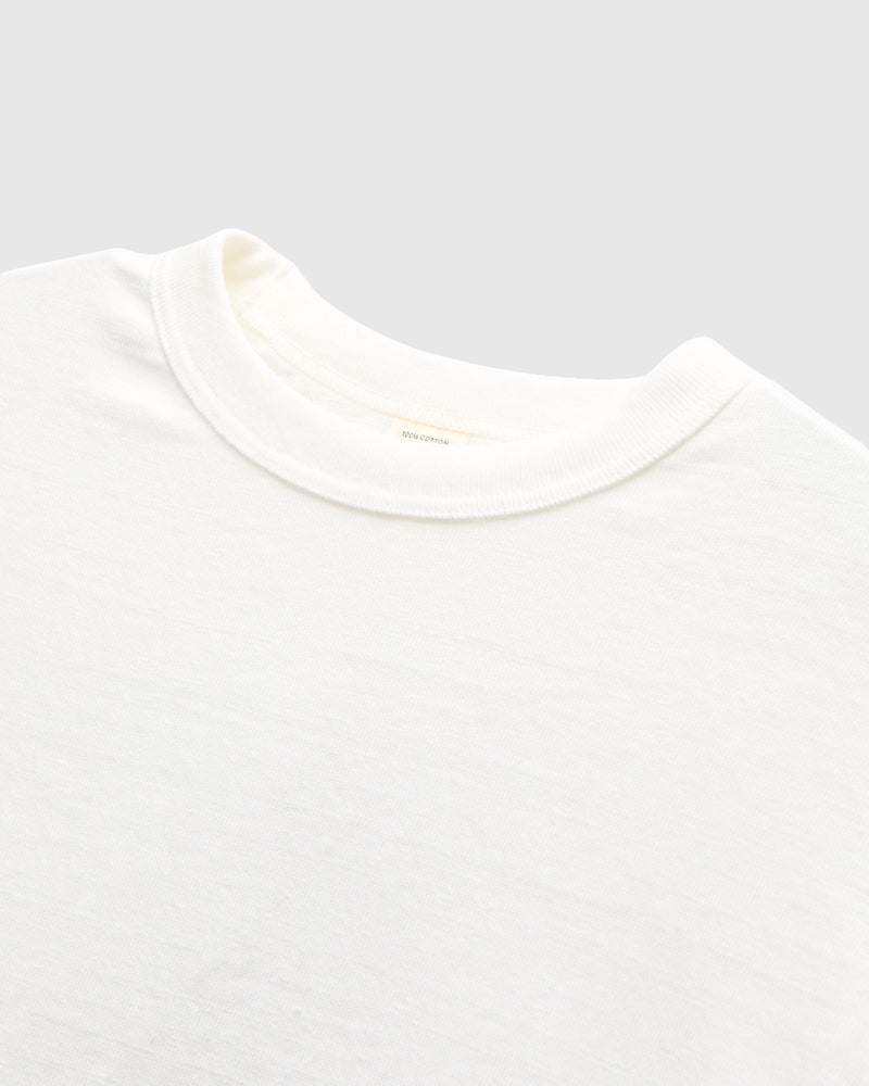 5906 Loopwheel Long Sleeve Tee in Off White