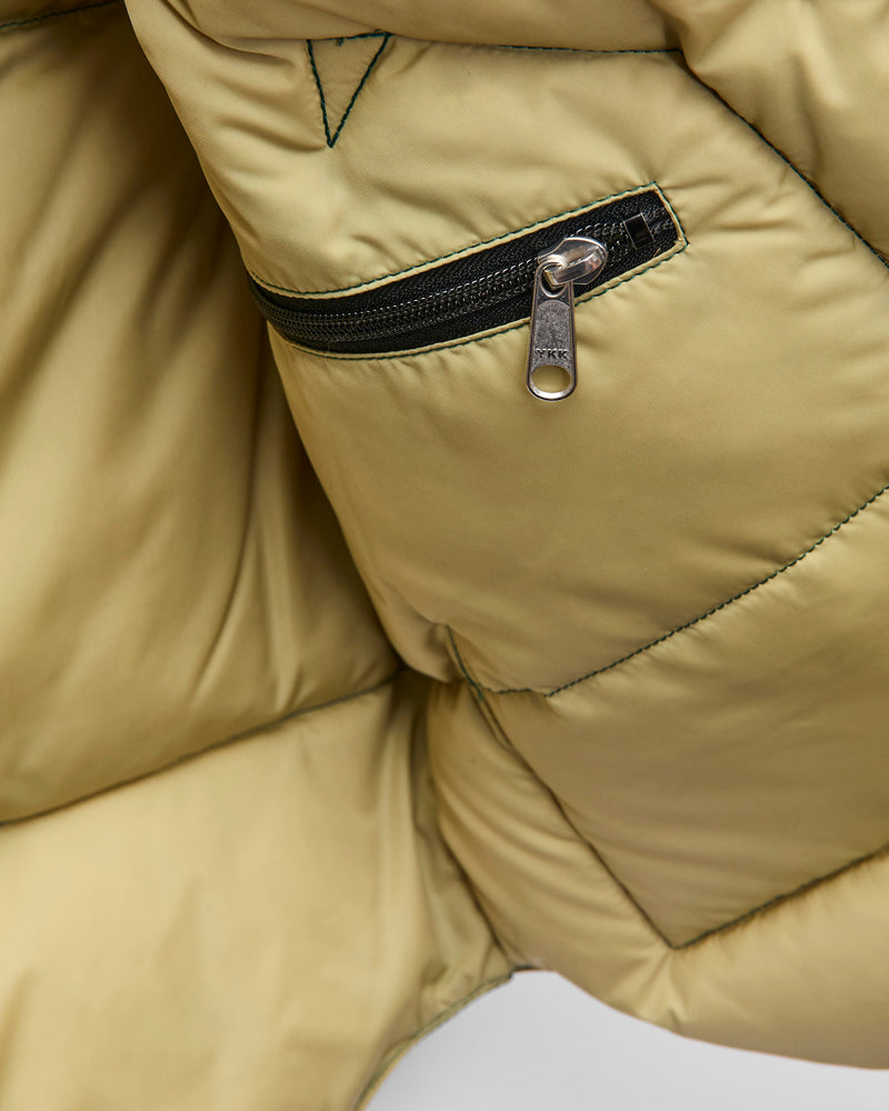 Rocky Mountain Featherbed x Warehouse Nylon Down Vest in Bottle Green