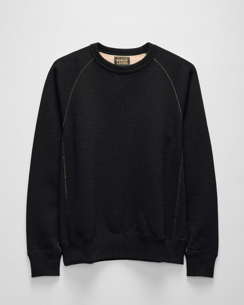 Fleeced FoxFibre® Pullover Crewneck in Black Coyote