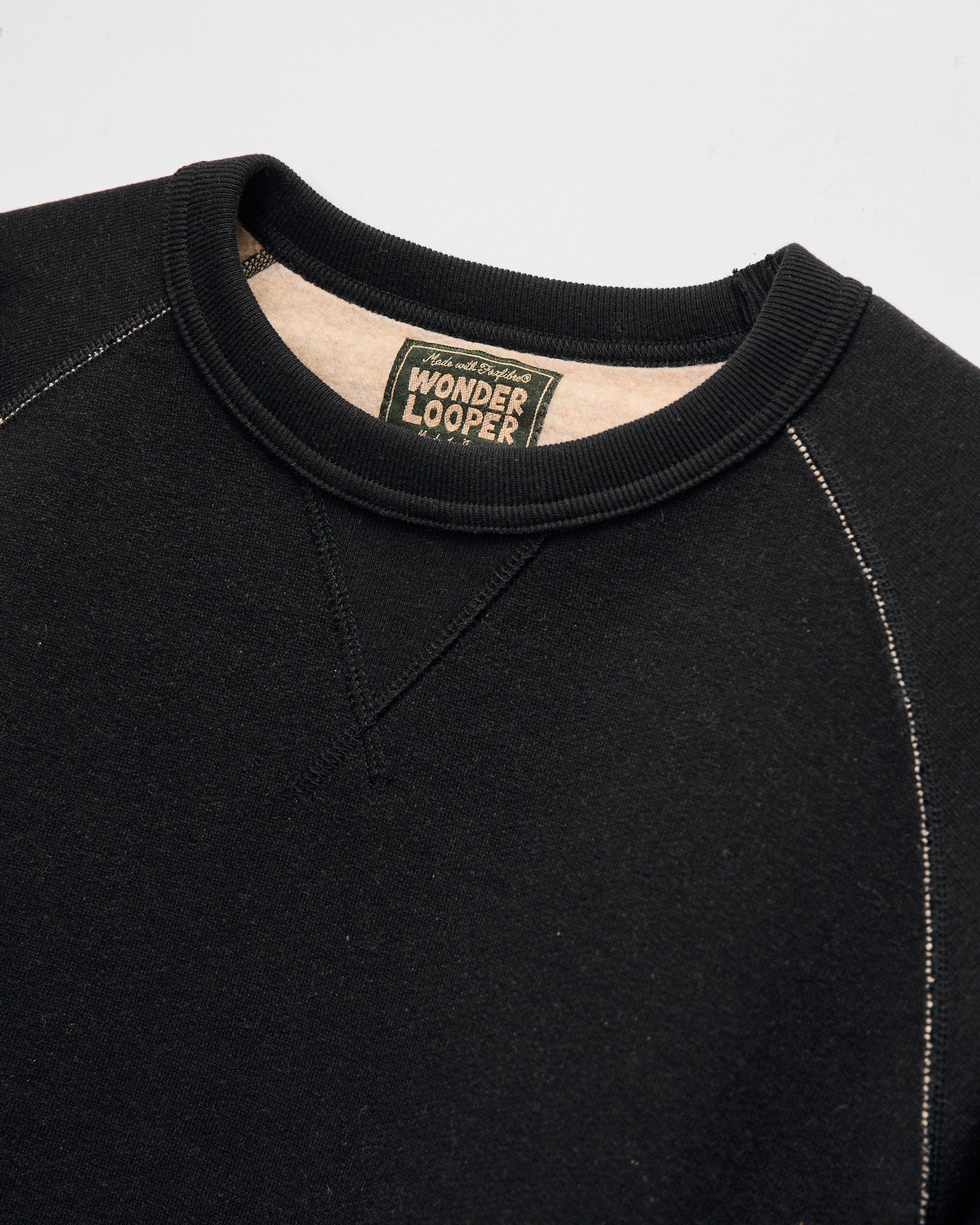 Fleeced FoxFibre® Pullover Crewneck in Black Coyote – Blue Owl