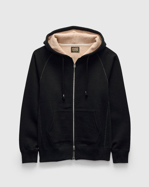 Fleeced FoxFibre® Zip Hoodie in Black Coyote