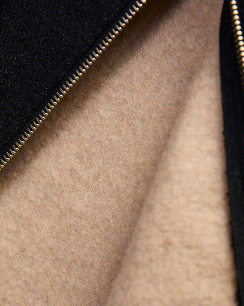 Fleeced FoxFibre® Zip Hoodie in Black Coyote