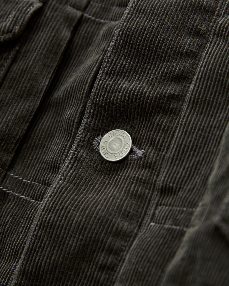 Double Pocket Corduroy Jacket in Charcoal Grey