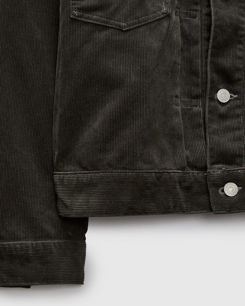 Double Pocket Corduroy Jacket in Charcoal Grey