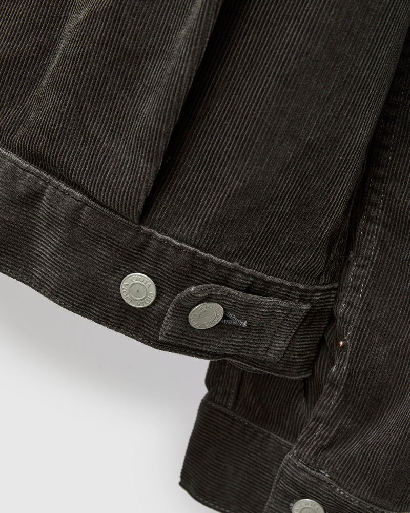 Double Pocket Corduroy Jacket in Charcoal Grey