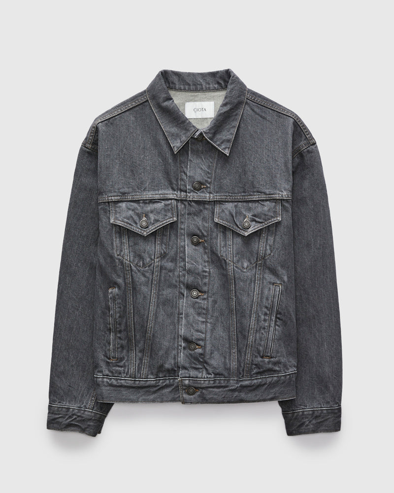 4 Pocket Denim Jacket in Medium Grey