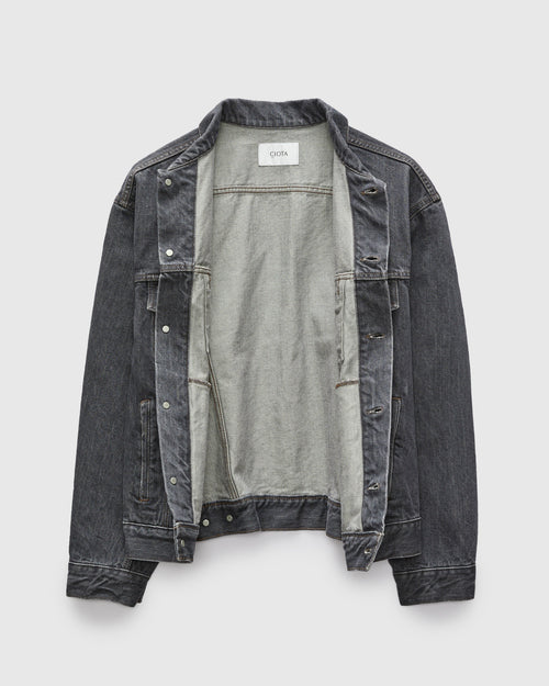 4 Pocket Denim Jacket in Medium Grey