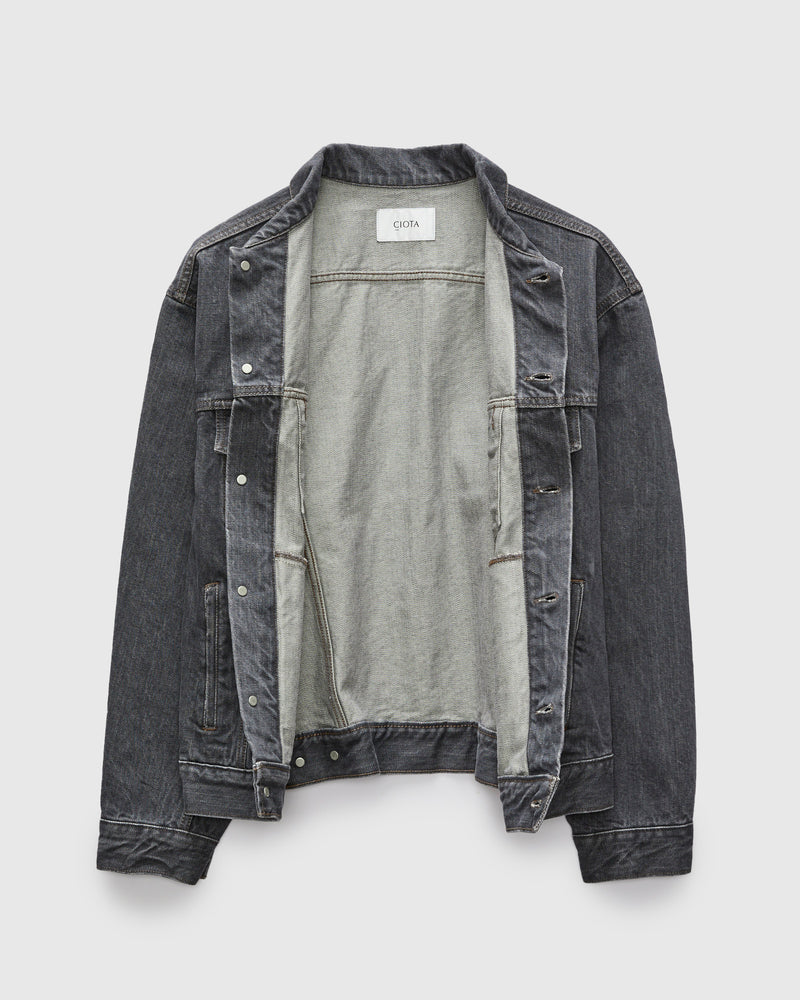 4 Pocket Denim Jacket in Medium Grey