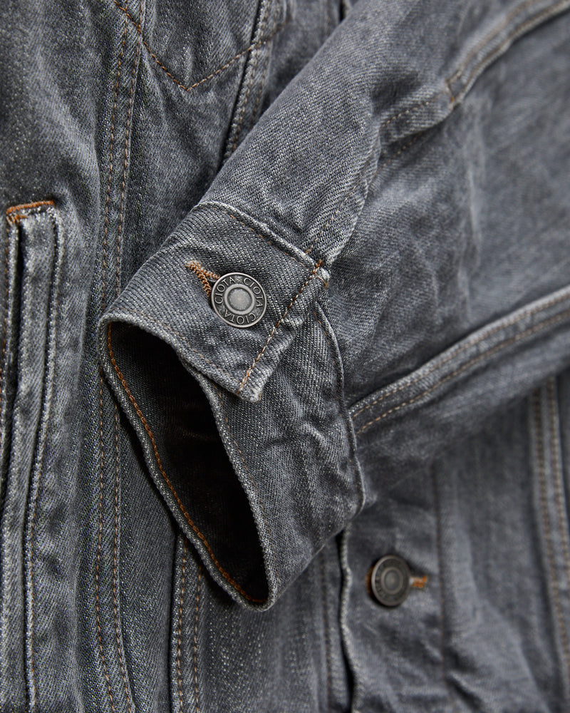 4 Pocket Denim Jacket in Medium Grey